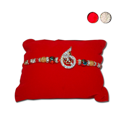"AMERICAN DIAMOND (AD) RAKHI -AD 4070 A- 019 (Single Rakhi) - Click here to View more details about this Product